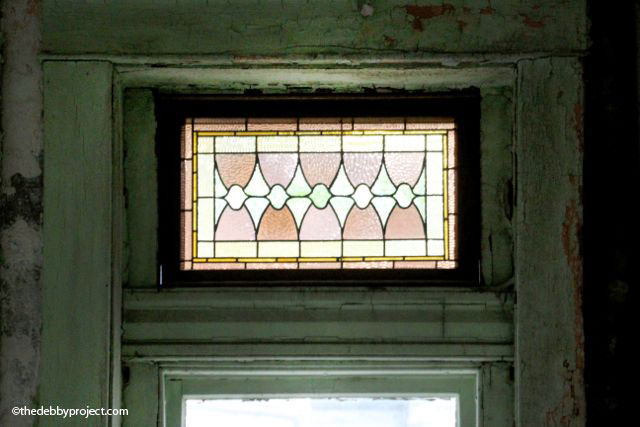 Transom in an office window